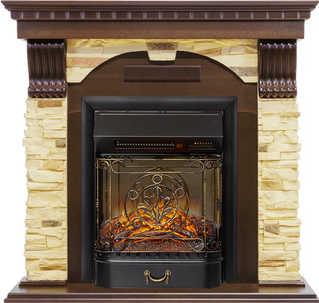 Каминокомплект Dublin - Темный дуб / Сланец с очагом Majestic FX M Black RC. Royal Flame купить в Москве