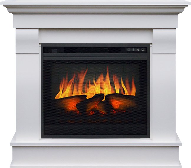 Каминокомплект Monaco (Разборный) -  Бьянко белый с очагом Vision 23 EF LED 3D FX. Royal Flame купить в Москве